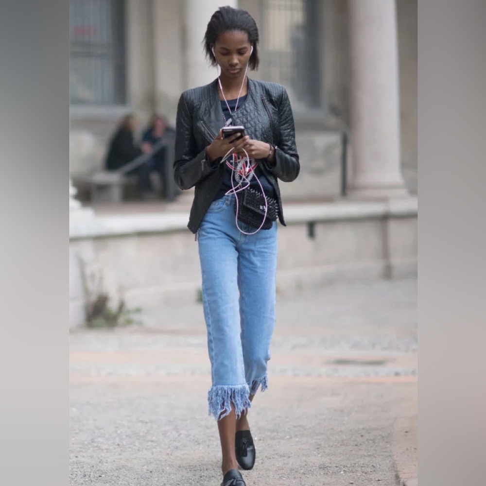 Lord and Taylor jeans with frayed hem